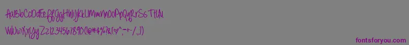AlwaysForeverBold Font – Purple Fonts on Gray Background