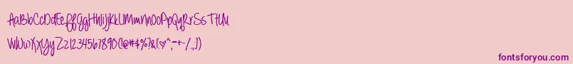 AlwaysForeverBold Font – Purple Fonts on Pink Background
