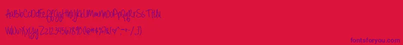 AlwaysForeverBold Font – Purple Fonts on Red Background