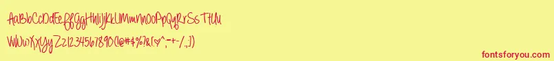 Police AlwaysForeverBold – polices rouges sur fond jaune