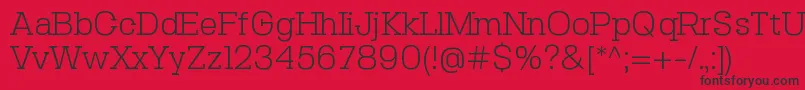 SebslabLight-fontti – mustat fontit punaisella taustalla