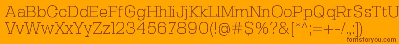 SebslabLight-fontti – ruskeat fontit oranssilla taustalla