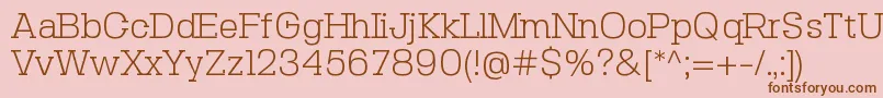 フォントSebslabLight – ピンクの背景に茶色のフォント