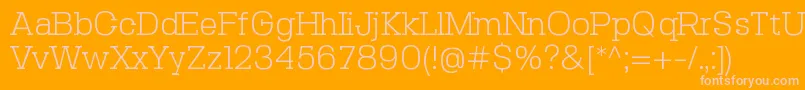 SebslabLight-fontti – vaaleanpunaiset fontit oranssilla taustalla