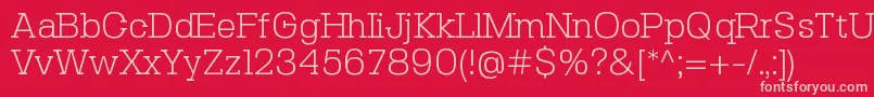 SebslabLight Font – Pink Fonts on Red Background