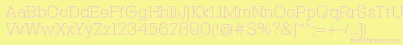 SebslabLight-fontti – vaaleanpunaiset fontit keltaisella taustalla