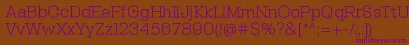 SebslabLight-Schriftart – Violette Schriften auf braunem Hintergrund