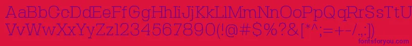 SebslabLight-fontti – violetit fontit punaisella taustalla