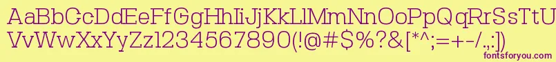 SebslabLight-fontti – violetit fontit keltaisella taustalla