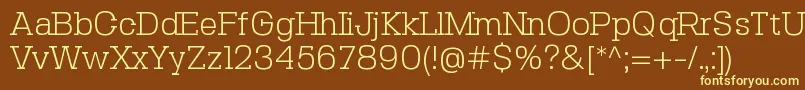 SebslabLight-fontti – keltaiset fontit ruskealla taustalla