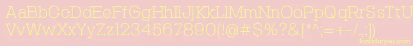 SebslabLight-fontti – keltaiset fontit vaaleanpunaisella taustalla