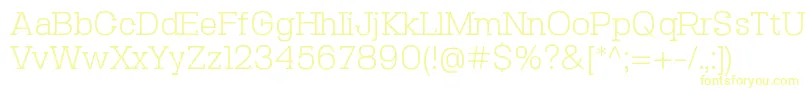 フォントSebslabLight – 白い背景に黄色の文字