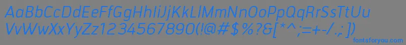フォントTiranaItalic – 灰色の背景に青い文字