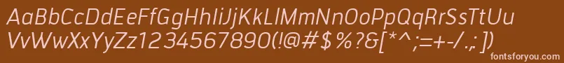 フォントTiranaItalic – 茶色の背景にピンクのフォント