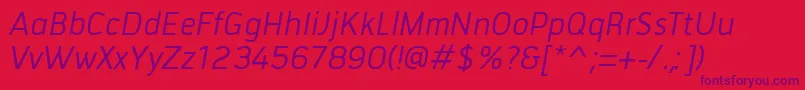 fuente TiranaItalic – Fuentes Moradas Sobre Fondo Rojo