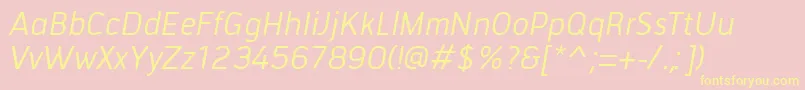 TiranaItalic-Schriftart – Gelbe Schriften auf rosa Hintergrund