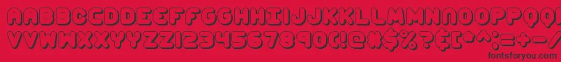 CorpulentCapsShadowBrk Font – Black Fonts on Red Background