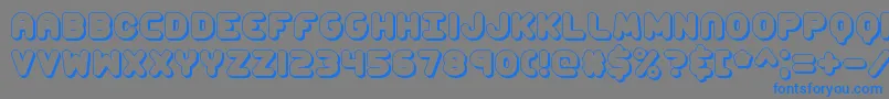 Czcionka CorpulentCapsShadowBrk – niebieskie czcionki na szarym tle