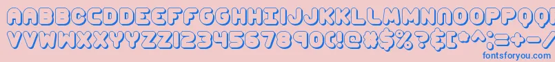 フォントCorpulentCapsShadowBrk – ピンクの背景に青い文字