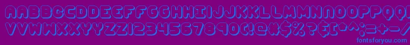 フォントCorpulentCapsShadowBrk – 紫色の背景に青い文字