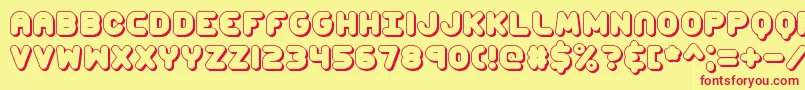 CorpulentCapsShadowBrk Font – Red Fonts on Yellow Background