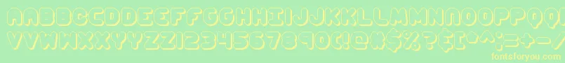 Шрифт CorpulentCapsShadowBrk – жёлтые шрифты на зелёном фоне