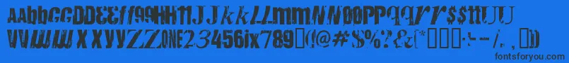 Anarchy ffy Font – Black Fonts on Blue Background