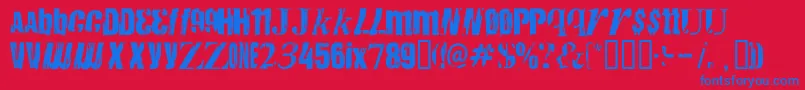 Anarchy ffy Font – Blue Fonts on Red Background