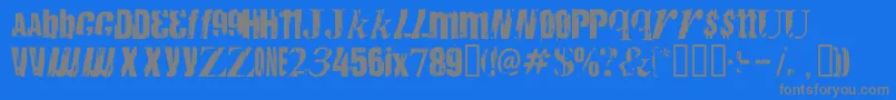 フォントAnarchy ffy – 青い背景に灰色の文字