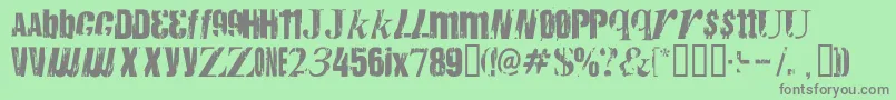 フォントAnarchy ffy – 緑の背景に灰色の文字