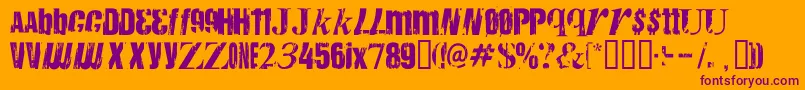 Anarchy ffy-Schriftart – Violette Schriften auf orangefarbenem Hintergrund