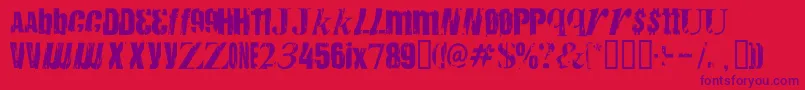 フォントAnarchy ffy – 赤い背景に紫のフォント