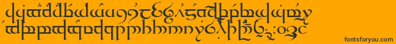 Quenya Font – Black Fonts on Orange Background