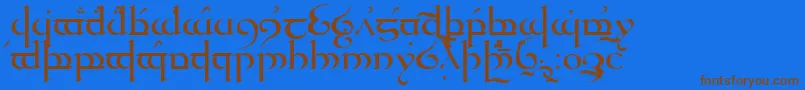 Quenya Font – Brown Fonts on Blue Background
