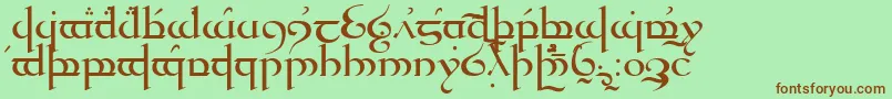 Quenya-fontti – ruskeat fontit vihreällä taustalla