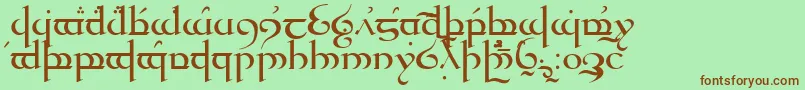 fuente Quenya – Fuentes Marrones Sobre Fondo Verde