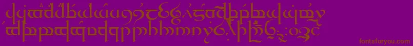 fuente Quenya – Fuentes Marrones Sobre Fondo Morado