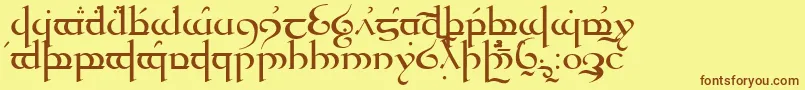 Quenya-fontti – ruskeat fontit keltaisella taustalla