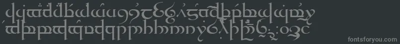 Quenya-Schriftart – Graue Schriften auf schwarzem Hintergrund