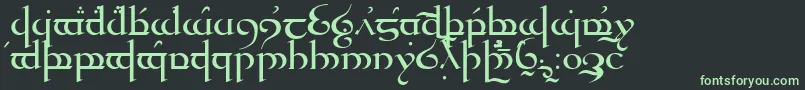 Quenya-Schriftart – Grüne Schriften auf schwarzem Hintergrund