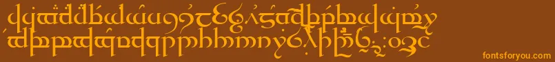 Quenya Font – Orange Fonts on Brown Background