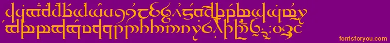 フォントQuenya – 紫色の背景にオレンジのフォント