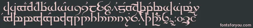 Quenya-fontti – vaaleanpunaiset fontit mustalla taustalla