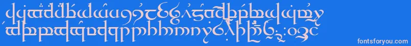 フォントQuenya – ピンクの文字、青い背景