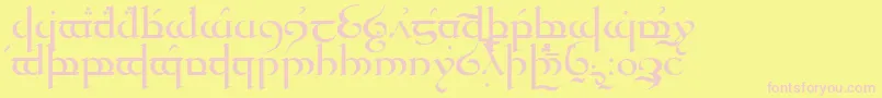 Quenya-fontti – vaaleanpunaiset fontit keltaisella taustalla