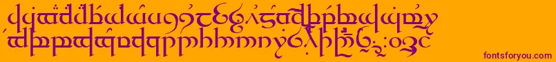 Quenya Font – Purple Fonts on Orange Background