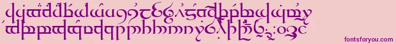 Quenya-fontti – violetit fontit vaaleanpunaisella taustalla