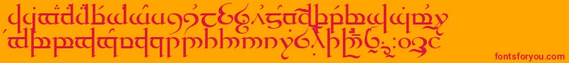 Quenya-fontti – punaiset fontit oranssilla taustalla