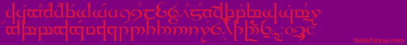 Quenya-fontti – punaiset fontit violetilla taustalla