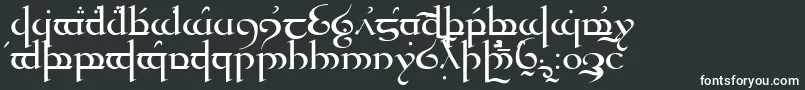 Quenya-Schriftart – Weiße Schriften auf schwarzem Hintergrund